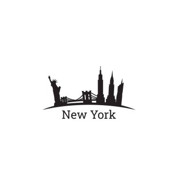 New York şehrinin siluetinin vektör çizimi