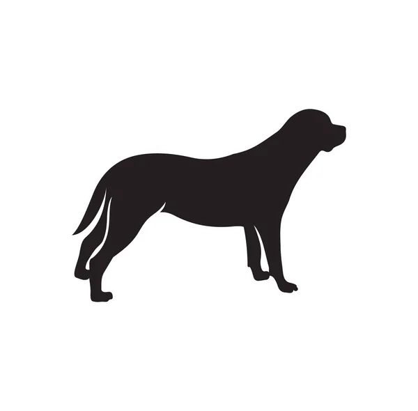 Illustrazione Vettoriale Della Silhouette Rottweiler — Vettoriale Stock