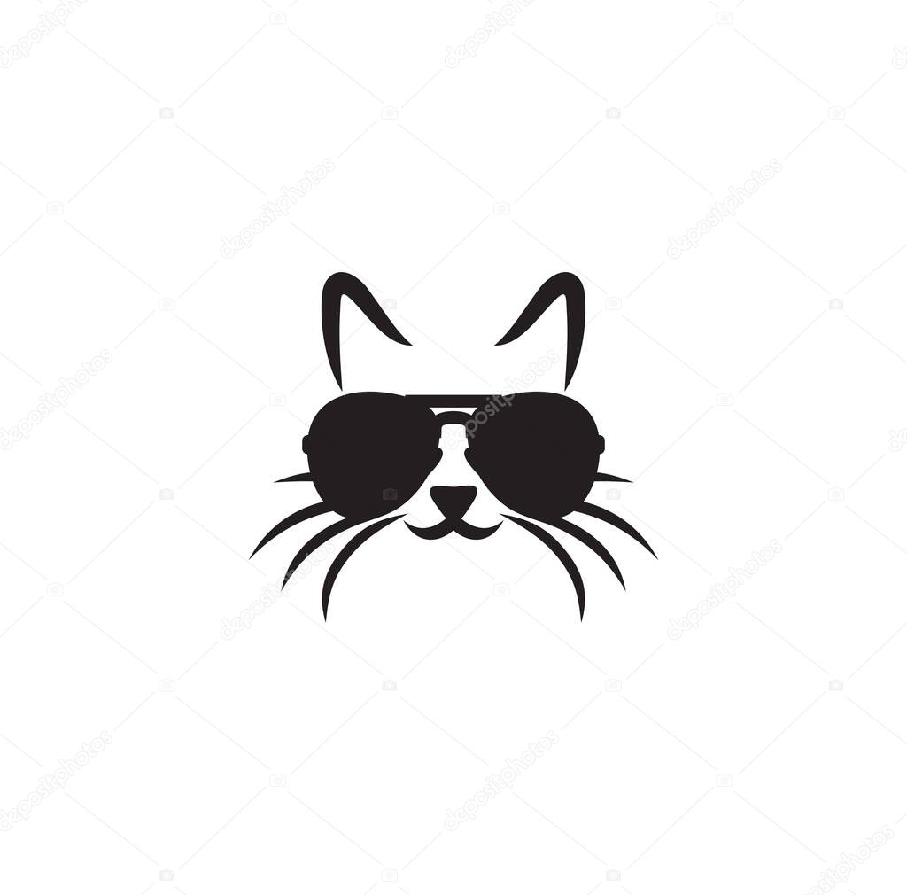 Vector illustration of the cat with sunglasses