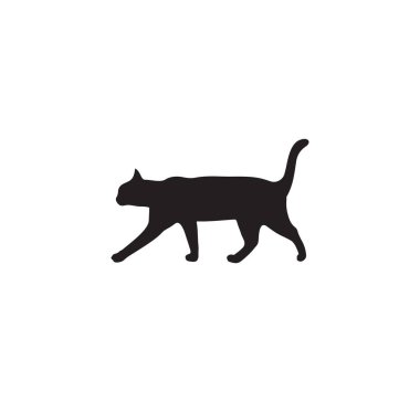 Yürüyen kedi siluetinin vektör çizimi
