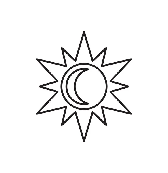 Ilustración Vectorial Del Sol Luna Creciente — Vector de stock