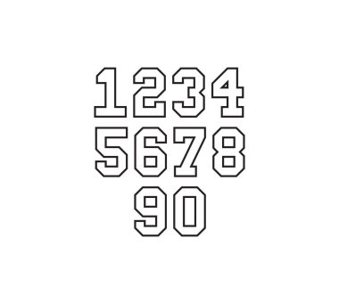 Üniversite forma takım numaralarının vektör illüstrasyonu