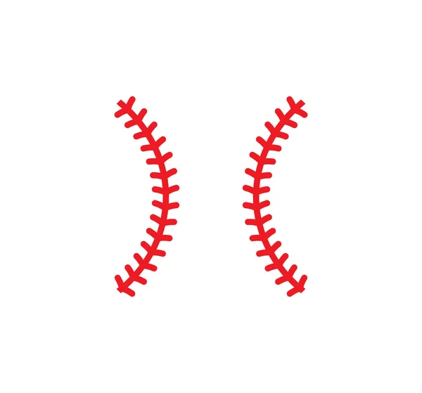 Vector Illustration Baseball Softball Ball Stiches — Stock Vector