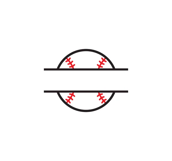 Wektor Ilustracji Baseball Lub Softball Monogram — Wektor stockowy