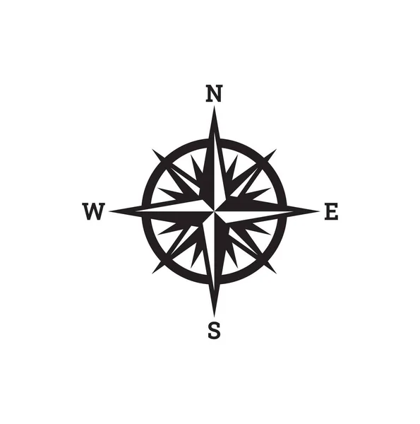 コンパスのベクトル図は 4つの基本的な方向を示すバラ — ストックベクタ