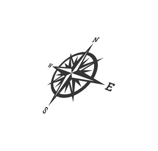 Ilustración Vectorial Rosa Brújula Que Muestra Las Cuatro Direcciones Cardinales — Archivo Imágenes Vectoriales