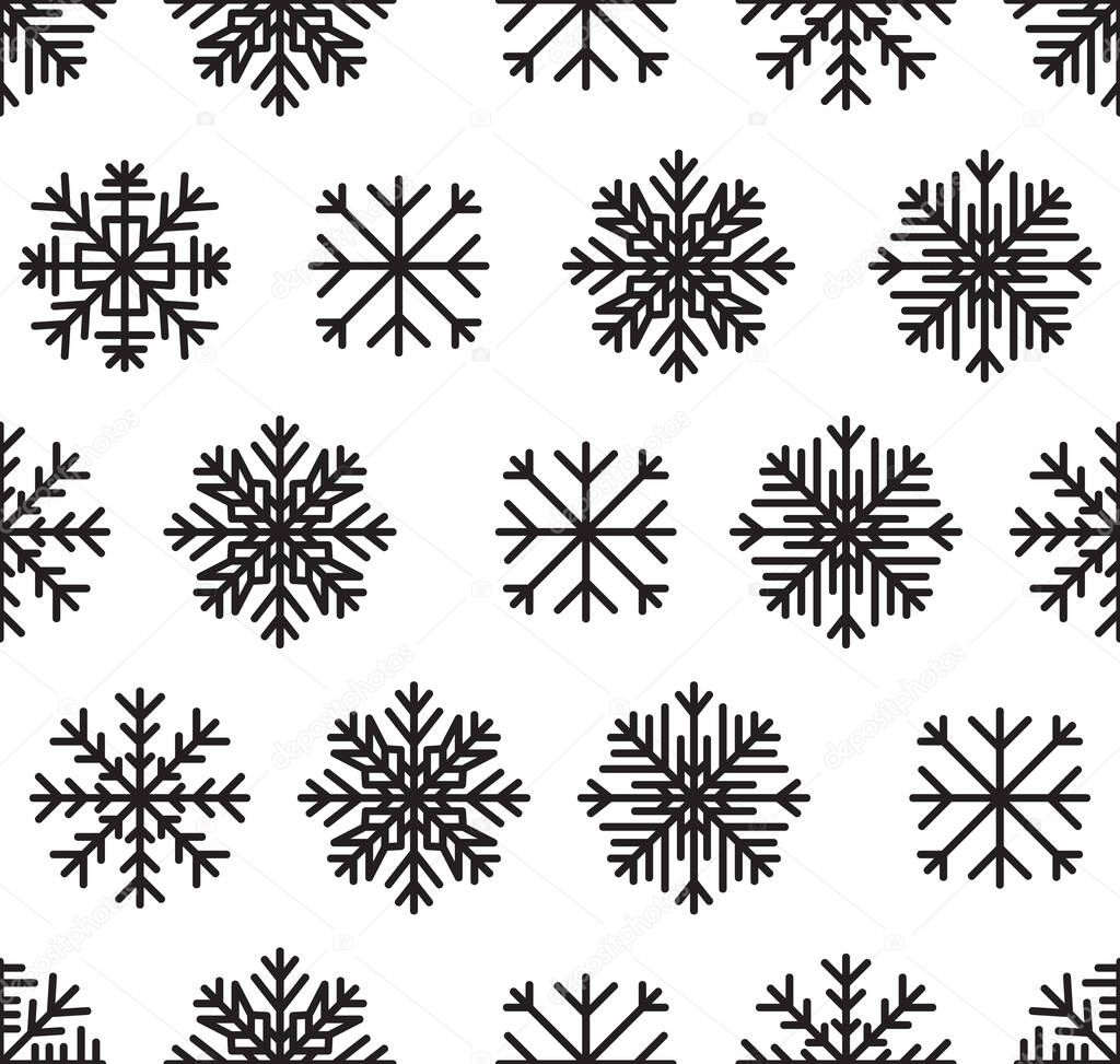 Vector illustration of the snowflakes pattern