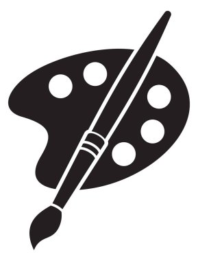 Renk paleti ve boya fırçasının vektör çizimi