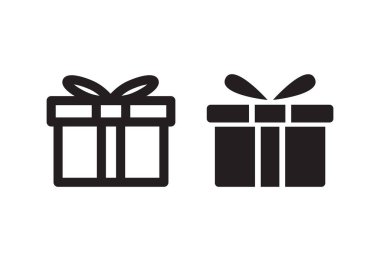 Doğum günü veya Noel için hediye kutusunun vektör illüstrasyonu