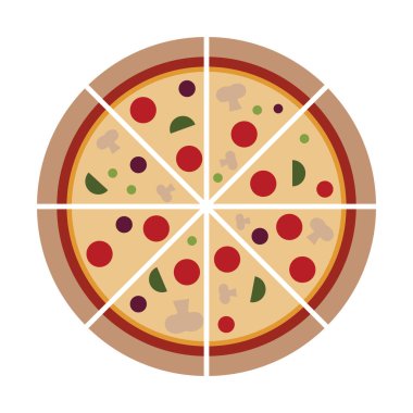 Pizzanın vektör çizimi