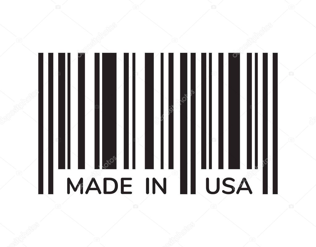 Vector illustration of the barcode of American product
