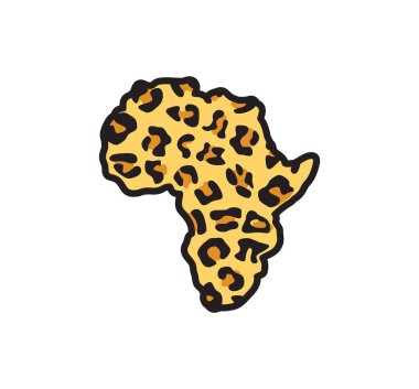 Afrika haritasının leopar desenli vektör çizimi