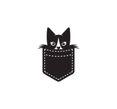 Cebindeki kedinin vektör çizimi