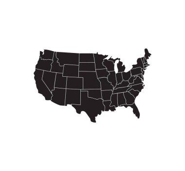 ABD haritasının devletlerle vektör illüstrasyonu