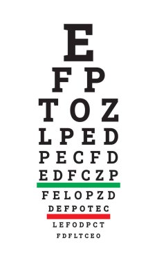 Göz testi grafiğinin vektör illüstrasyonu