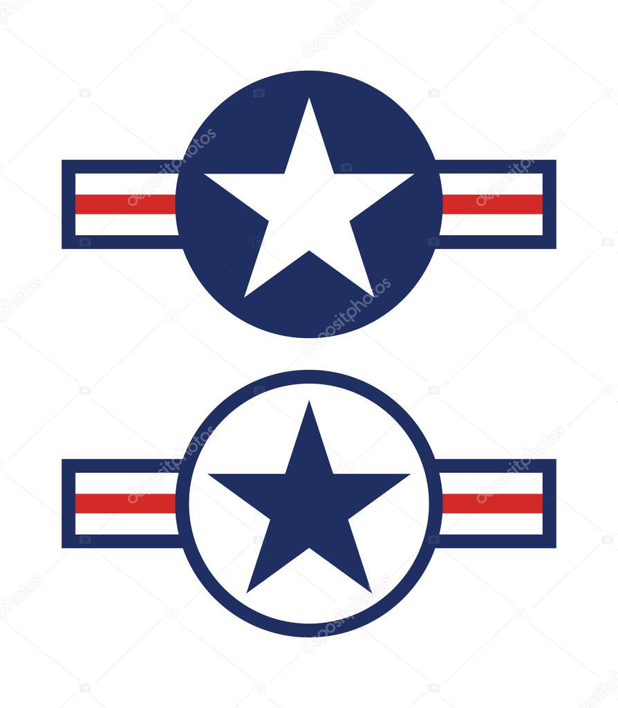Vector illustration of the US air force retro sign
