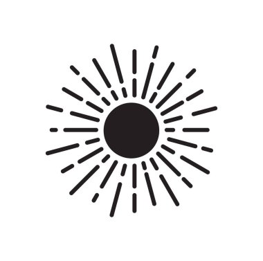 Güneş patlamış siluetin vektör çizimi