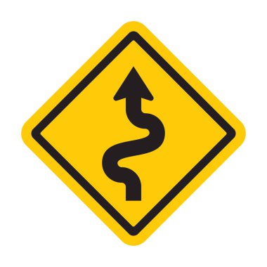 Dönen yol işaretinin vektör illüstrasyonu