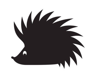 Kirpi siluetinin vektör çizimi