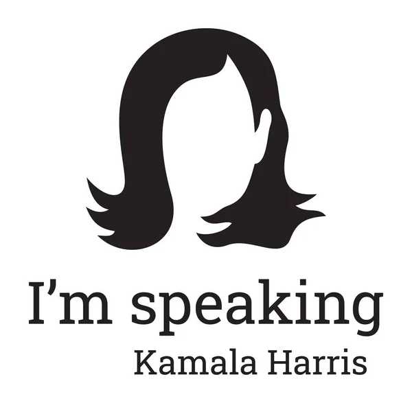 Ilustração Vetorial Kamala Harris Estou Falando Frase —  Vetores de Stock