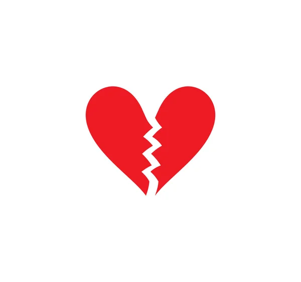 Vector Illustration Broken Heart Sign — Stock Vector