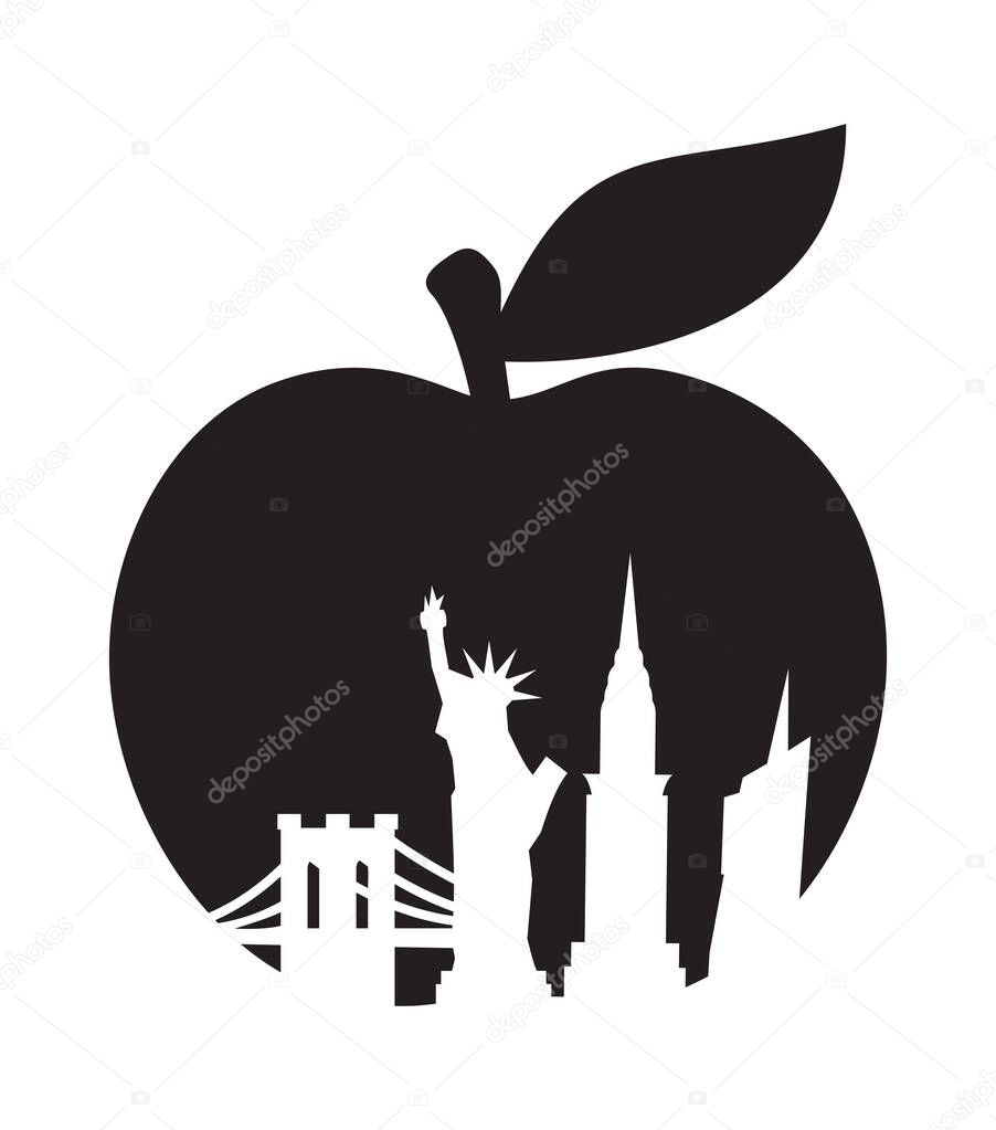 Vector illustration of the New York Big Apple