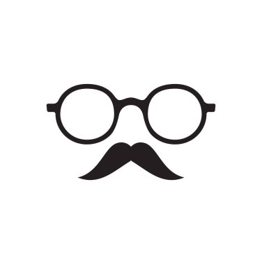 Güneş gözlüğü ve bıyıkların vektör çizimi