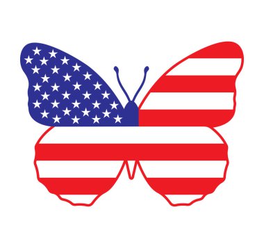 ABD kelebeğinin vektör illüstrasyonu