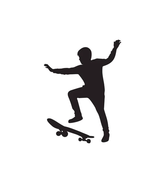 Ilustración Vectorial Silueta Skate — Vector de stock