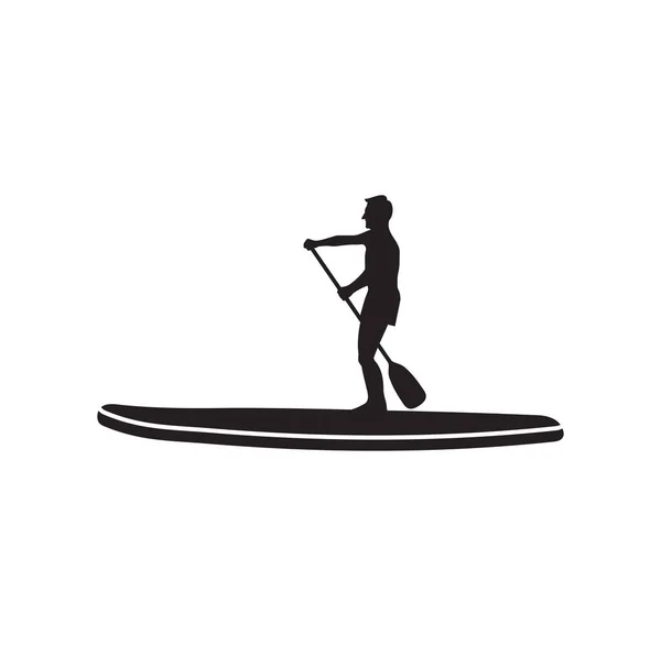 Ilustração Vetorial Stand Paddle Board — Vetor de Stock