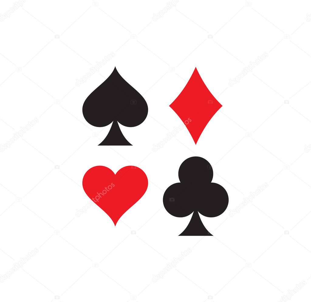 Vector illustration of the playing cards symbols