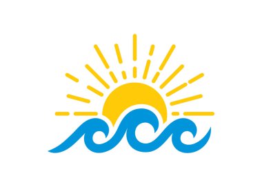 Dalgaların vektör çizimi ve güneş işareti