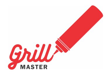 Izgara ustası ketçap yazımının vektör illüstrasyonu