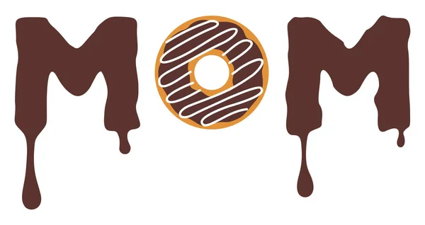 Ilustración Vectorial Del Signo Donut Mamá — Vector de stock