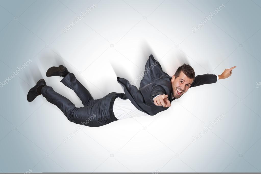 Business Man Falling from the sky