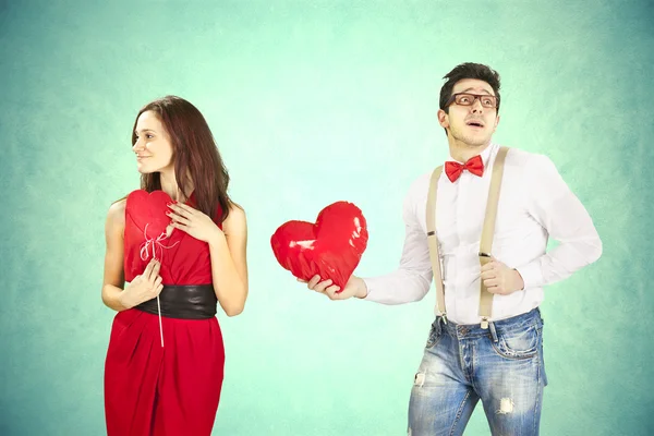 Komik Sevgililer günü, farklı yaklaşan eylemleri dizi — Stok fotoğraf