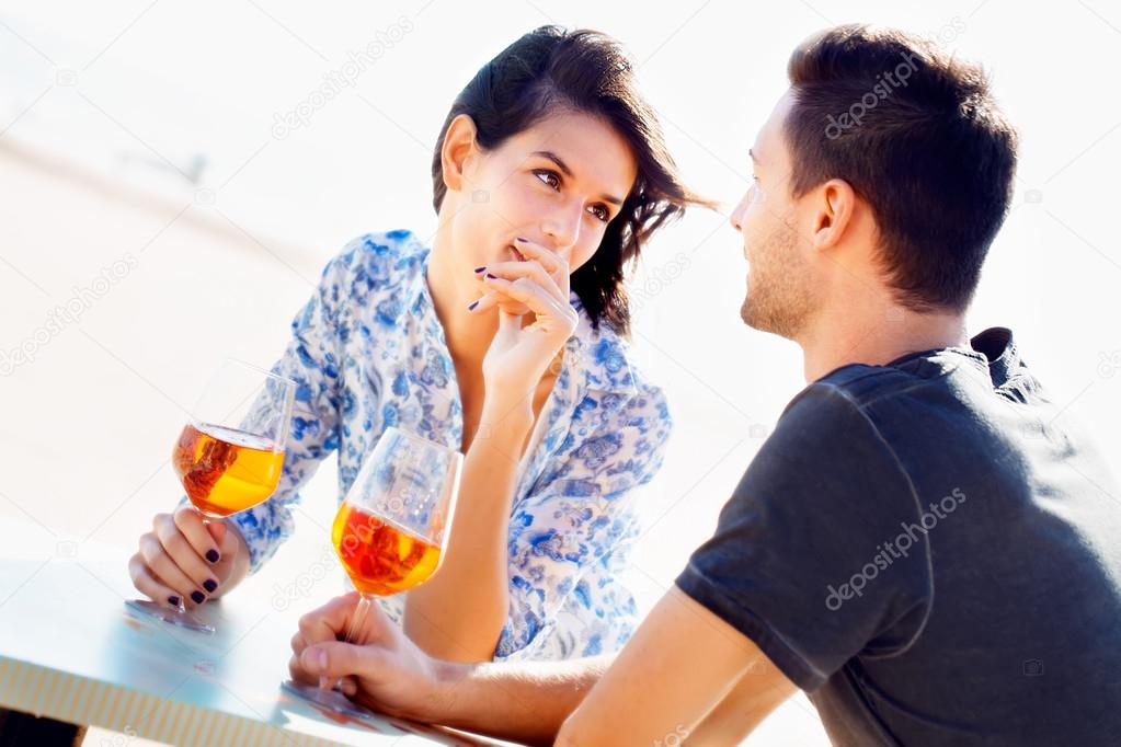 Attractive couple enjoying a romantic date