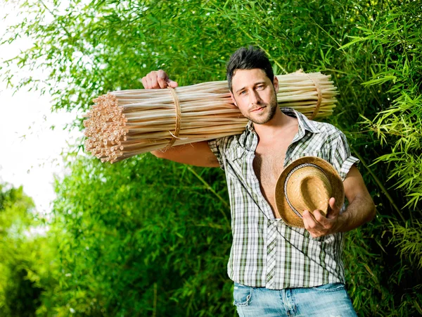 Farmer ready for working in a greenhouse — Stock Photo, Image