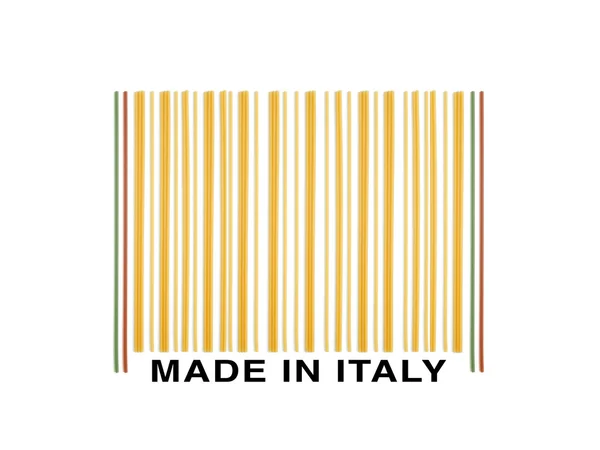 Barcode made with italian spaghetti — Stock Photo, Image