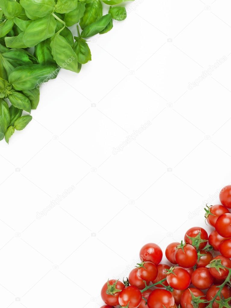 The Italian flag made up of fresh vegetables