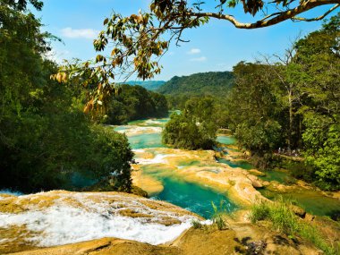 Aqua Azul şelale Chiapas Mexico