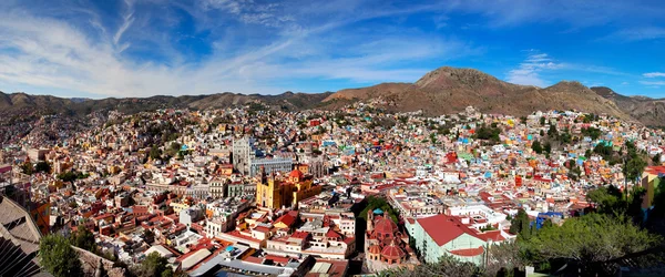 Panoramautsikt över stadsbilden i Guanajuato Mexiko Stockbild