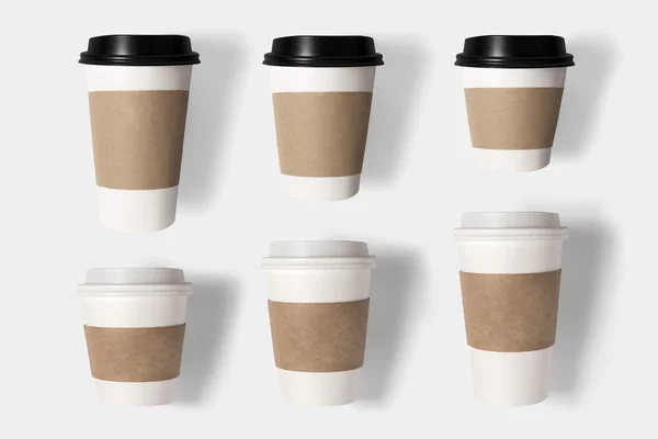 Concetto di design di tazza di caffè mockup impostato su sfondo bianco. Poliziotto — Foto Stock