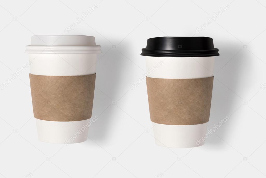 Download Design concept of mockup coffee cup set isolated on white ...