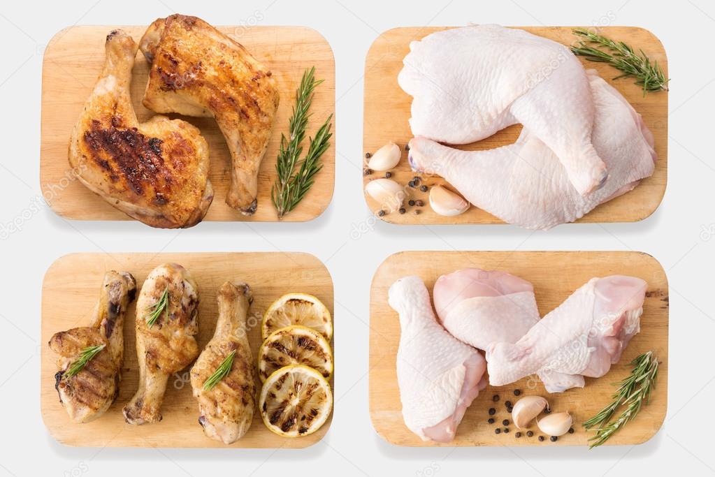 Download Mockup Raw Chicken And Grilled Chicken On Cutting Board Set Stock Photo Image By C Village Moon Hotmail Com 123177784