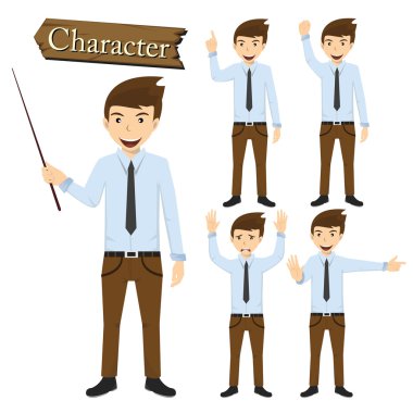 Businessman character set vector illustration clipart