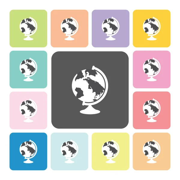 Globo icono color conjunto vector ilustración — Vector de stock
