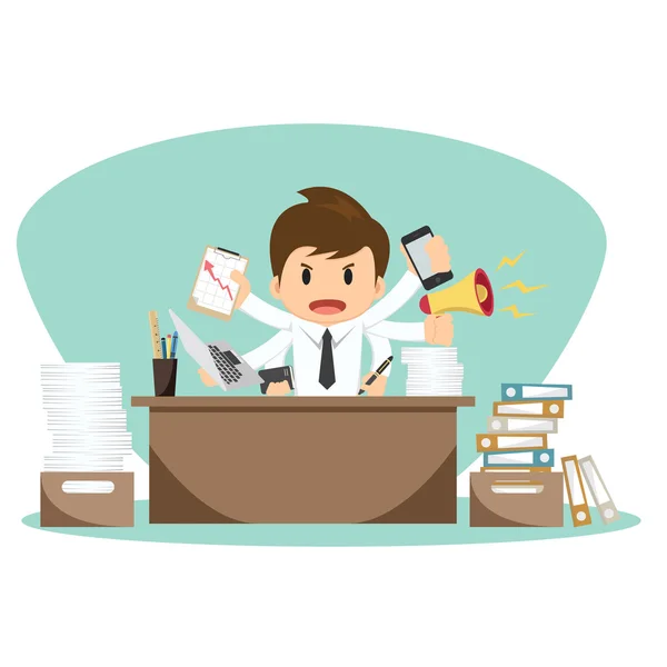 İşadamı office alt vektör çizim üzerinde 