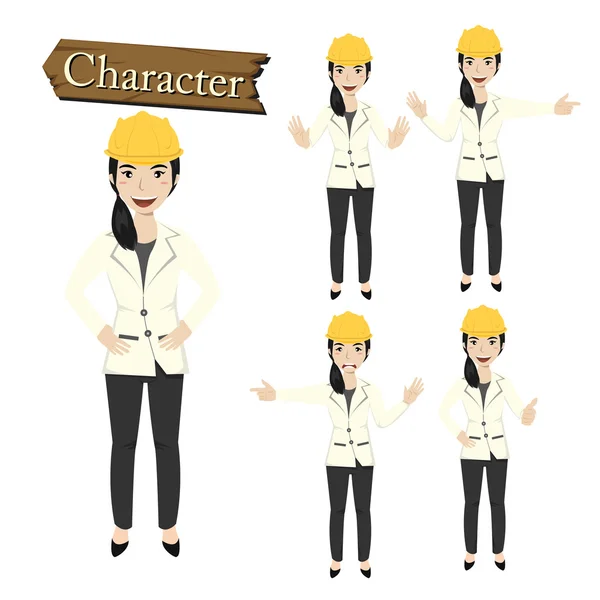 Набір персонажів інженера Векторні ілюстрації — стоковий вектор