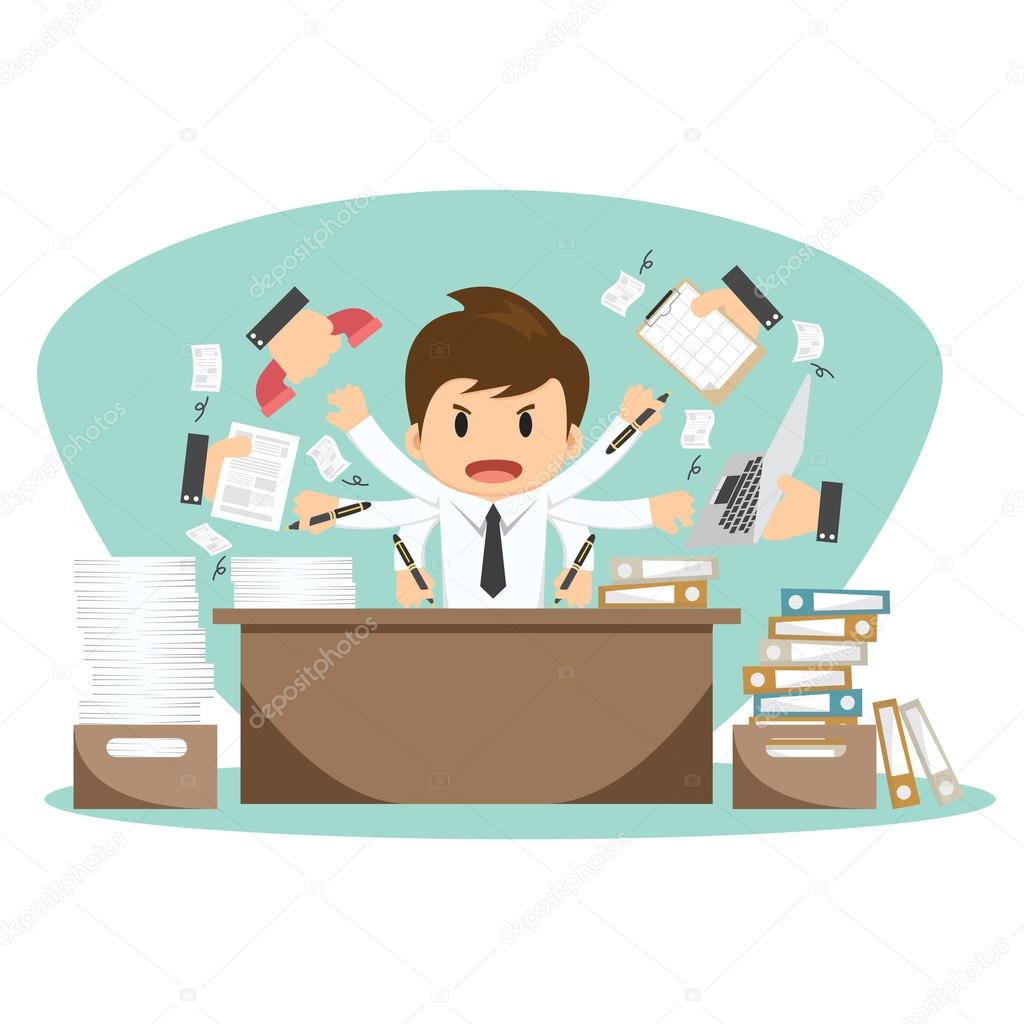 Businessman on office worker vector illustration 